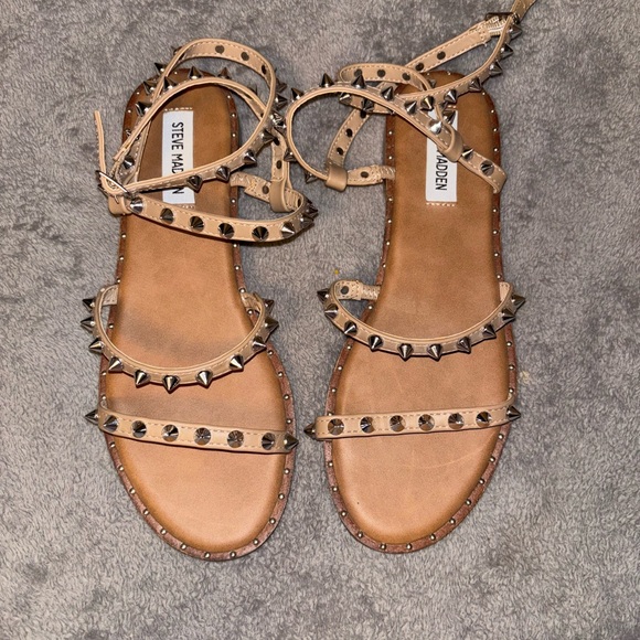 Steve Madden Women's Tan Studded Sandals - Picture 5 of 8